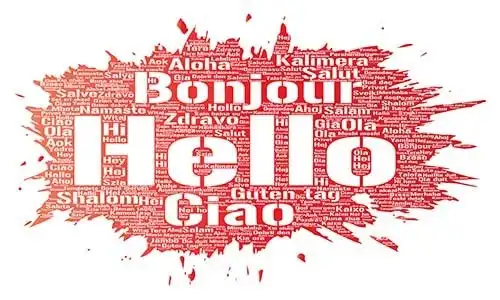 © high_resolution - stock.adobe.com | Vector concept or conceptual brush or paint hello or greeting international tourism word cloud in different languages or multilingual. Collage of world, foreign, worldwide travel, translate, vacation