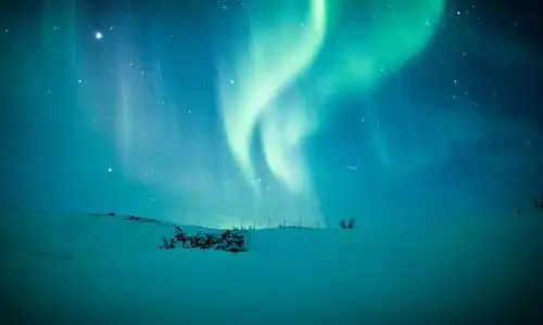 © jamenpercy - Fotolia | Northern lights (Aurora borealis) above snow